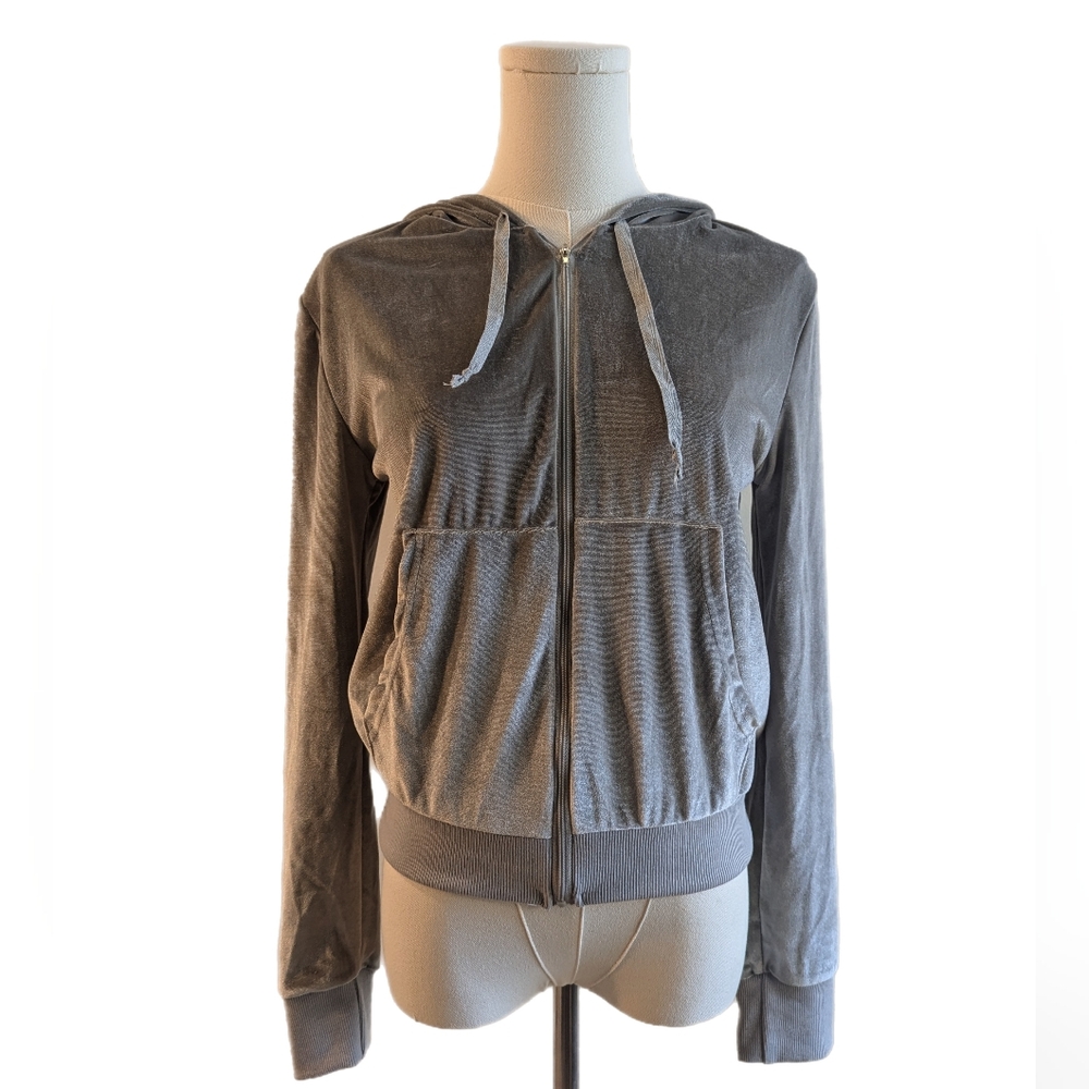 Velour track zip up jacket